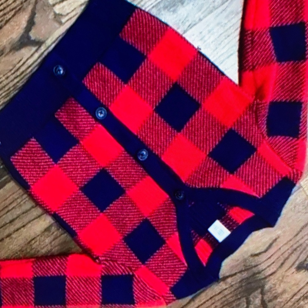Buffalo check button-up sweater